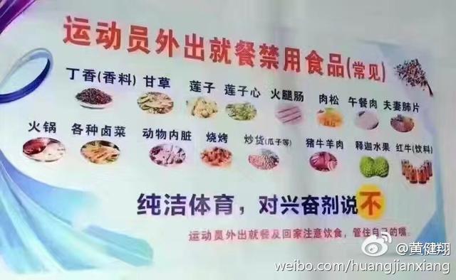 国手因这停赛?运动员禁食表:火锅烧烤上榜